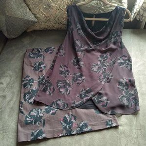 Ann Taylor Purple Floral Skirt Set, Wear Separately, or Together  Size 14